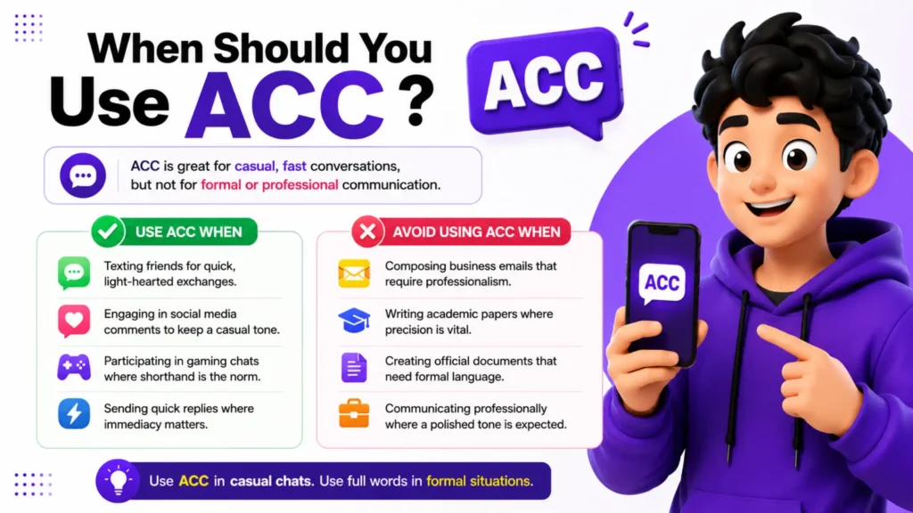 what does acc mean in text slang